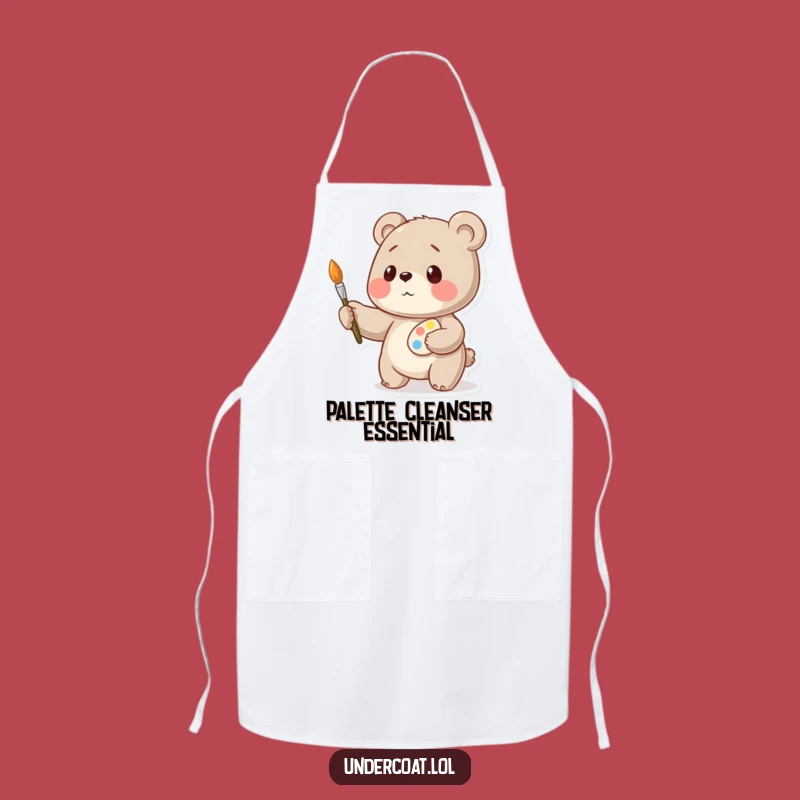Funny Bear Artist Apron: Playful Painter Kitchen Wear, Gift for Chefs