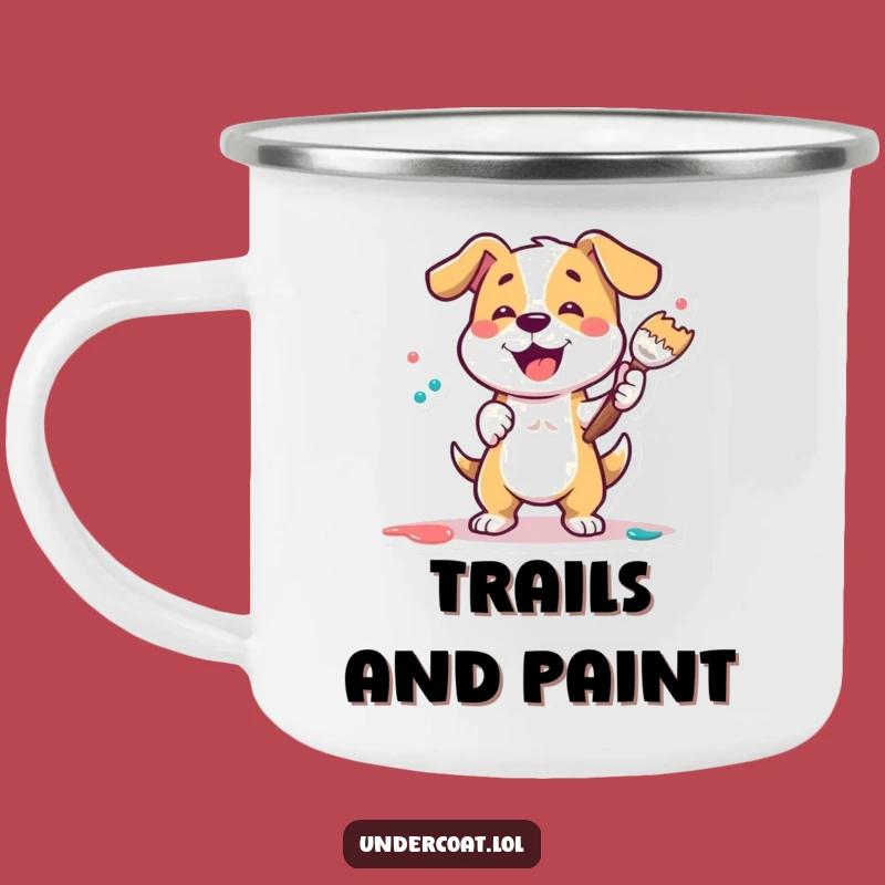 Funny Dog Painter Camping Mug: Art and Adventure for Outdoors