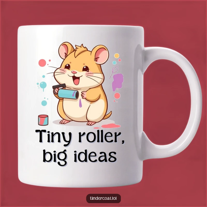 Funny Hamster Artist Mug: Tiny Roller Masterpiece Gift for Art Lovers