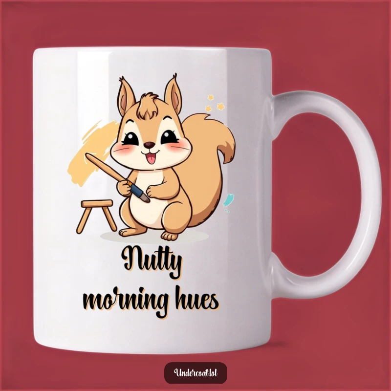 Funny Squirrel Artist Mug - Vibrant Stroke Painter, Energetic Humorous Gift