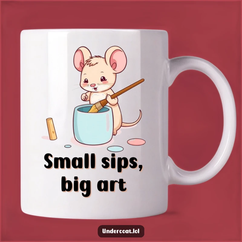 Funny Mouse Artist Mug - Tiny Painter Delight, Cute Gift