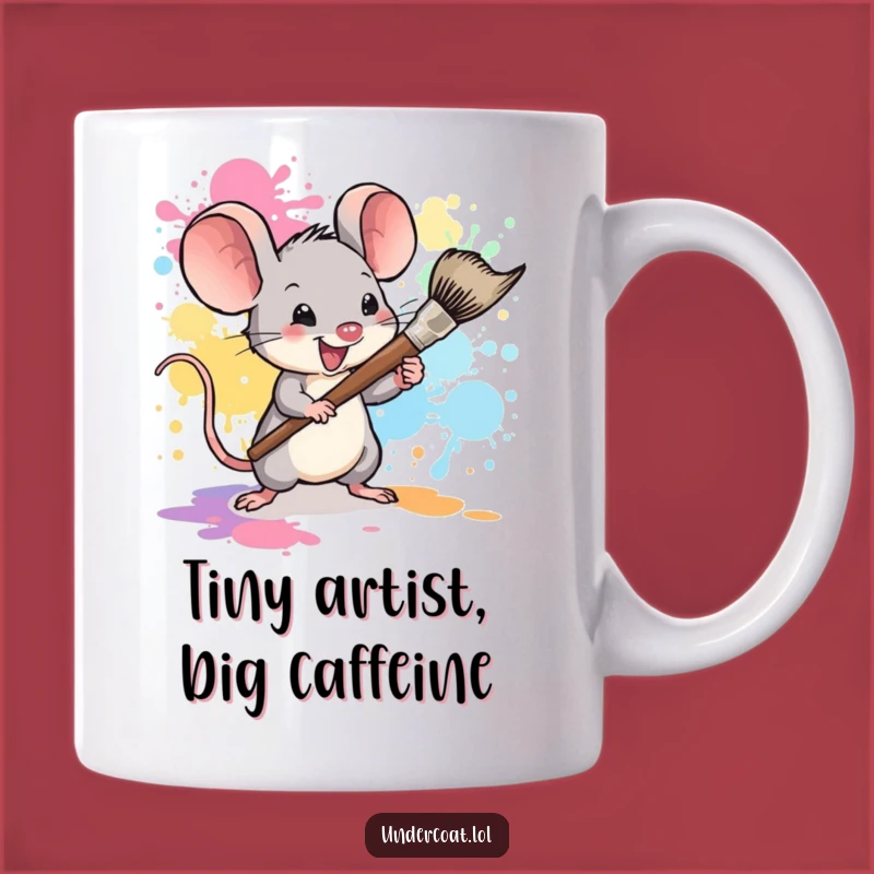 Funny Mouse Painter Mug: Tiny Artist Gift for Messy Fun