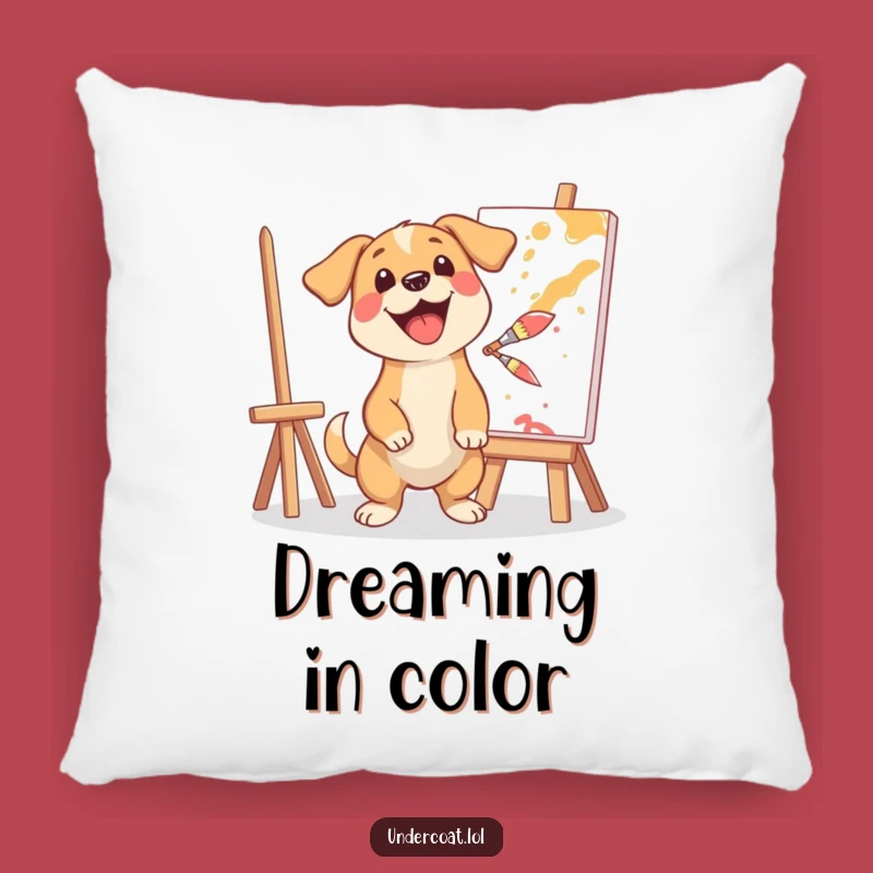 Funny Dog Artist Pillow - Soft Creative Comfort, Playful Humorous Gift