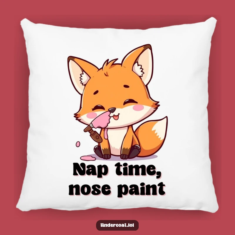 Funny Fox Artist Pillow: Cozy Comfort with a Splash of Fun