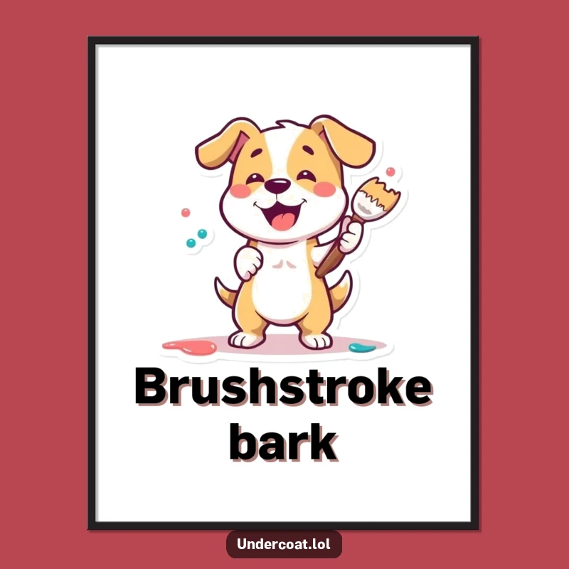 Funny Dog Painter Digital Print: Instant Art for Dog Lovers