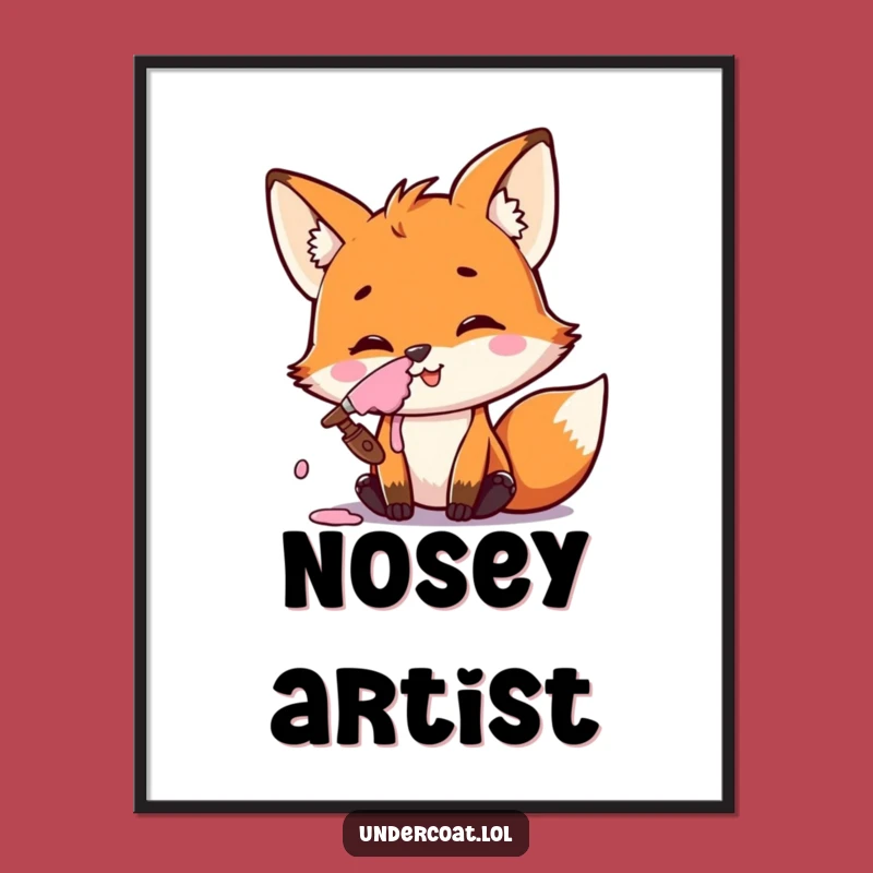 Funny Fox Artist Digital Print: Instant Mischief for Your Walls