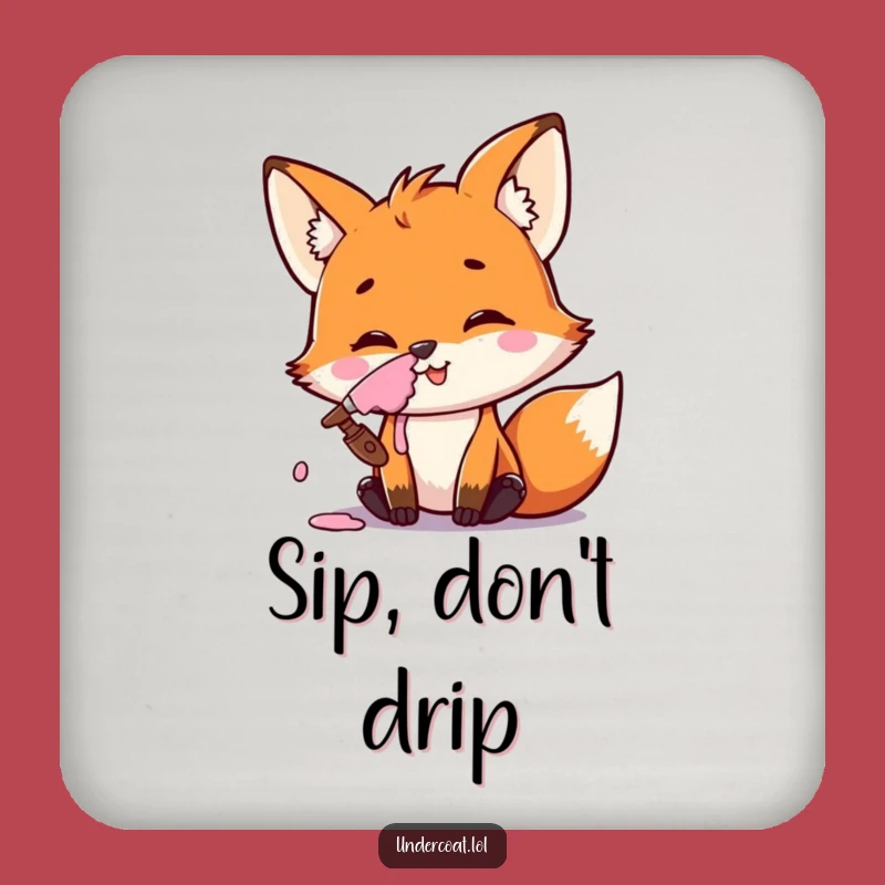 Funny Fox Artist Coaster Set: Protect Surfaces with Playful Art
