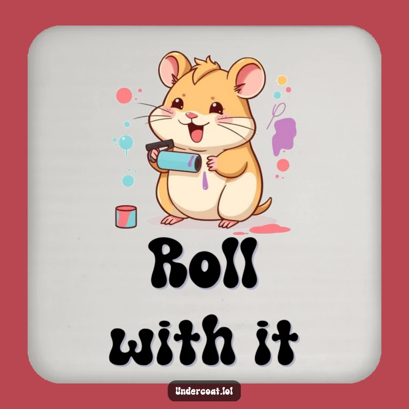 Funny Hamster Artist Coaster Set: Protect Surfaces with Cute Art