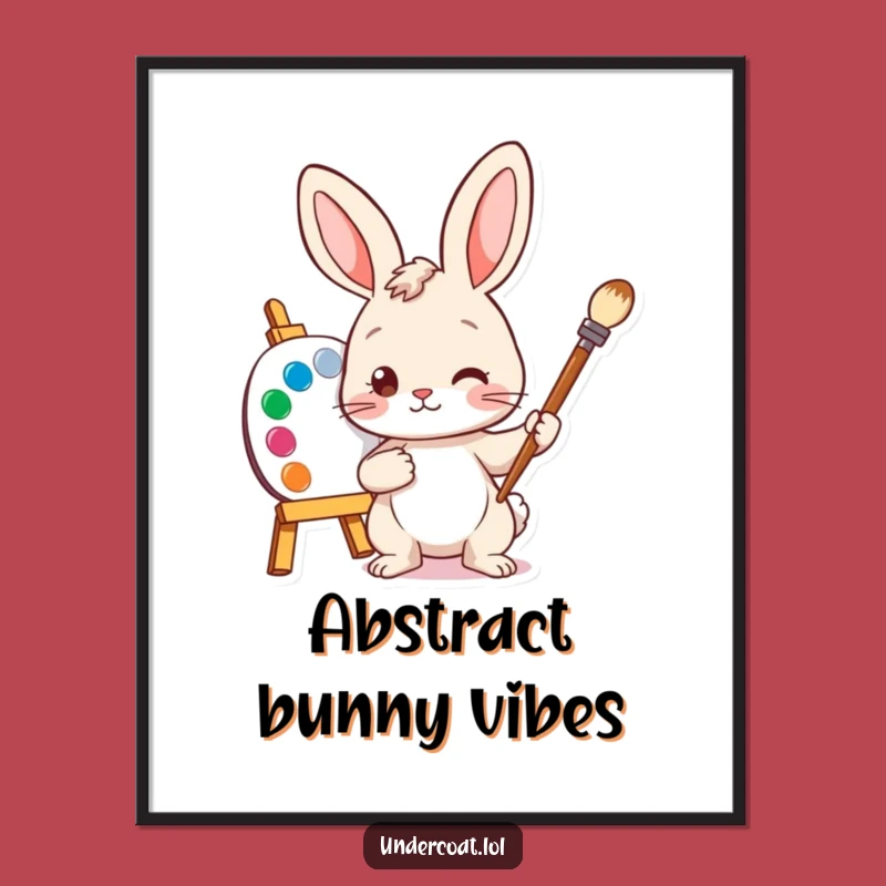 Funny Bunny Artist Poster: Inspiring Wall Art for Creative Spaces