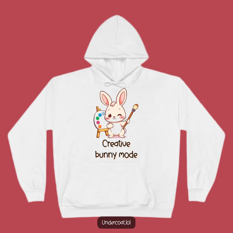 Funny Bunny Artist Hoodie: Cozy Creative Comfort for Art Enthusiasts