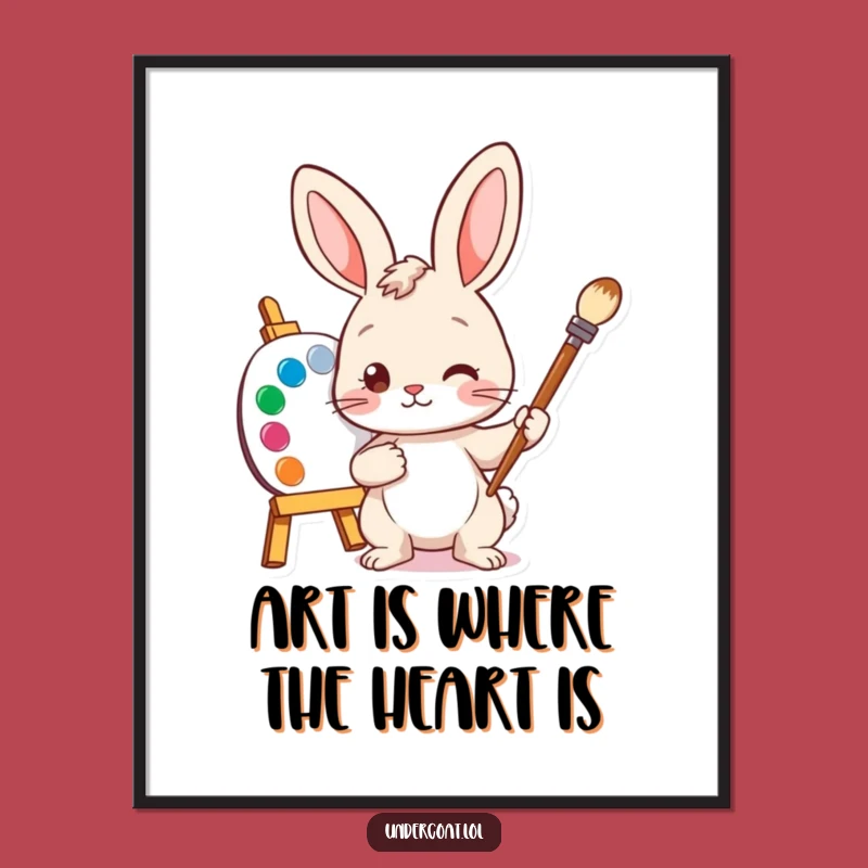 Free Printable Bunny Artist Wall Art: Funny Downloadable Decor for Creative Spaces