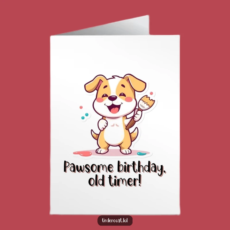 Free Printable Dog Painter Birthday Card: Funny Downloadable Gift for Paw-some Parties