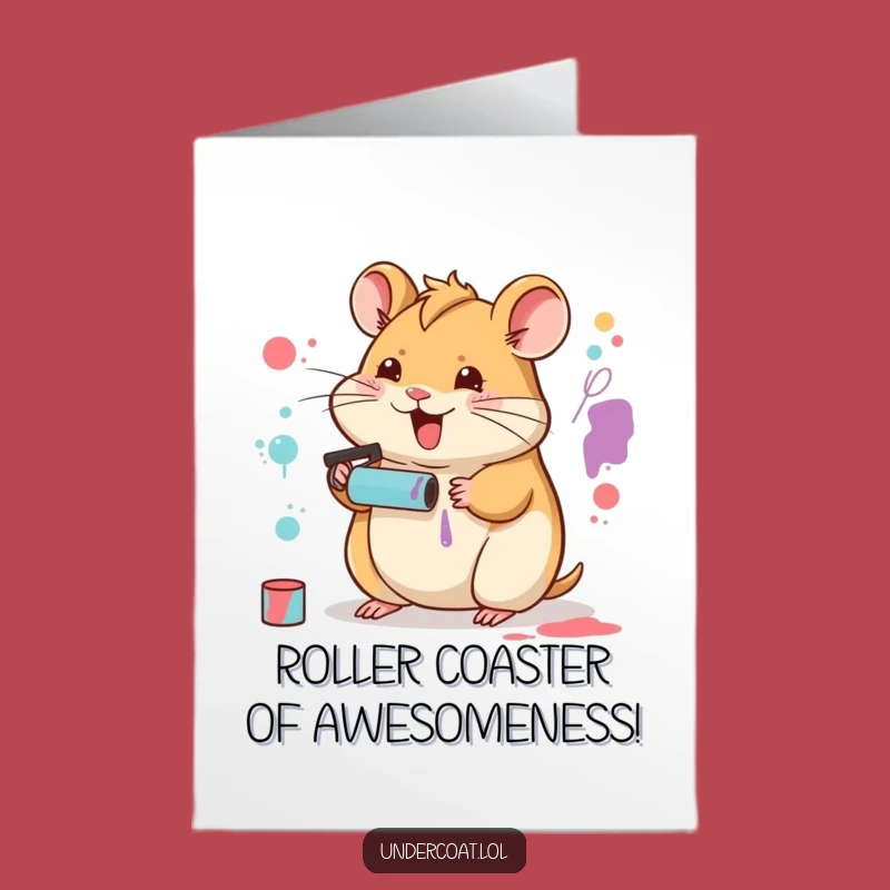 Free Printable Hamster Artist Congratulations Card: Funny Downloadable Gift for Big Achievements