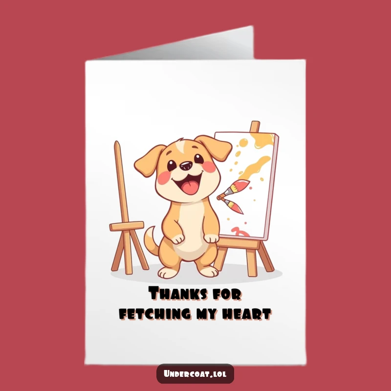 Free Printable Thank You Card: Dog Artist, Paint Splash, Fun Appreciation