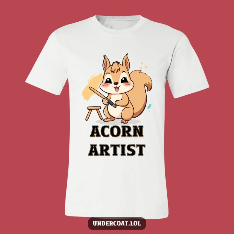 Funny Squirrel Artist T-Shirt - Vibrant Stroke Fun, Creative Humorous Gift