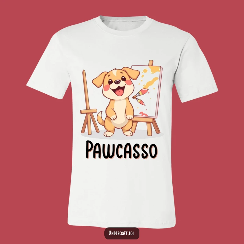 Funny Dog Artist T-Shirt - Splashing Paint Fun, Creative Humorous Gift