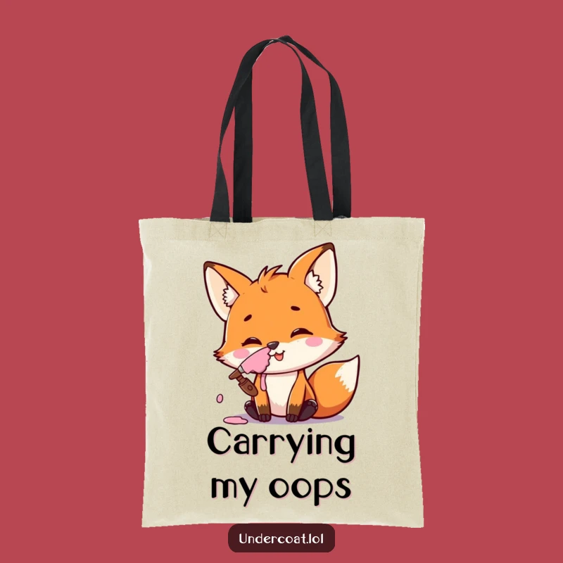 Funny Fox Artist Tote Bag: Carry Your Supplies with a Smile