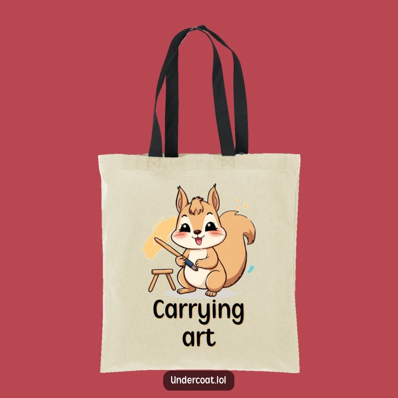 Funny Squirrel Artist Tote Bag - Vibrant Design, Ideal Humorous Gift